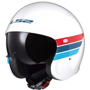 Ls2 Casques Jet Spitfire II Retro White Blue Red OF599