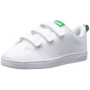 Adidas VS Advantage Clean, Baskets Mixte Enfant, Blanc (Footwear White/Footwear White/Green 0), 33 EU