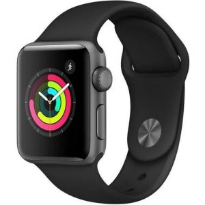 Apple Watch Series 3 GPS - Boîtier 38 mm Gris sidéral Aluminium - Bracelet Noir (2017) - Reconditionné - Très bon état