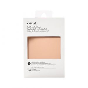 Cricut Lot de 24 feuilles de transfert en aluminium, or rose, 10,1 cm x 15,2 cm, pour une utilisation avec l'outil de transfert (vendu séparément)