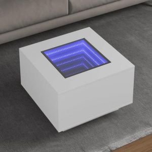 VidaXL Table basse avec led blanc 60x60x40 cm bois d'ingénierie 931808