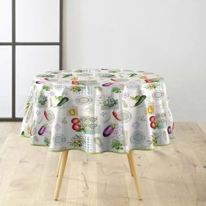 Douceur d'Intérieur Nappe Ronde (Ø 160 cm) Vegetalia, PVC Imprimé