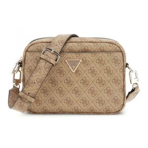 GUESS Sac &agrave; &eacute;paule bandouli&egrave;re brun clair marron pour femme - Meridian II Camera Bag S Latte Logo 310978