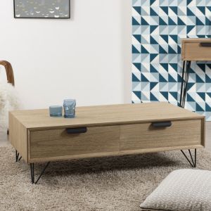 Image de M&S Table basse 4 tiroirs JADE - bois naturel