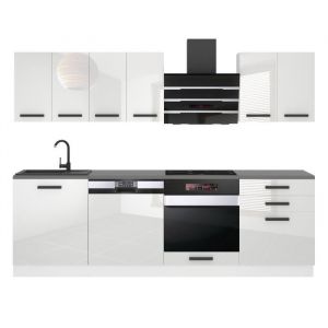 Cuisine Equipee Complete Susan Muebles de Cuisine Complets - 240 cm. Cuisine Complete sans Plan de Travail, Blanc très Brillant - Belini