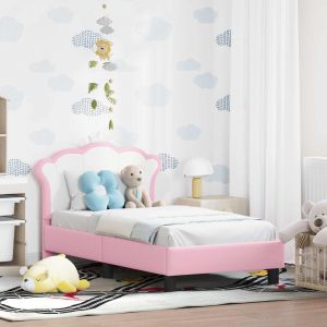 VidaXL Cadre de lit pour tout-petit avec t&ecirc;te de lit Rose 70 x 140 cm