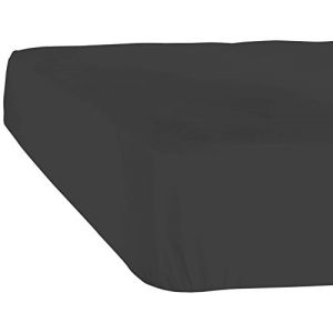 Image de De Witte Lietaer Drap housse jersey bonnet 40 cm Case gris foncé - 160x200 cm