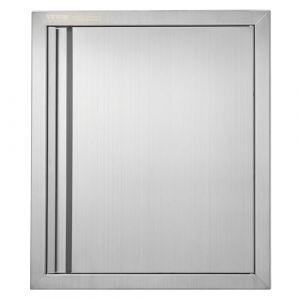 Mophorn Porte deAcces pour Barbecue, Porte de Cuisine Exterieure Simple de 457x533 mm, Porte Encastree en Inox, avec Poignee Encastree, pour Îlot de