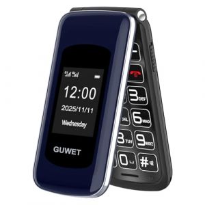 T&eacute;l&eacute;phone Portable Senior G739 2G Clapet avec Bouton SOS Double &Eacute;cran Couleur Bleu