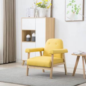 Image de VidaXL Fauteuil Tissu Jaune