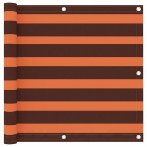 Écran de balcon brise pare vue protection confidentialité 90 x 300 cm tissu oxford orange et marron 02_0010324
