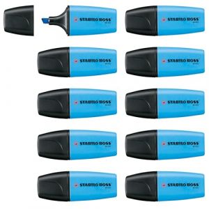 Stabilo Boss mini Lot de 10 Surligneur Bleu