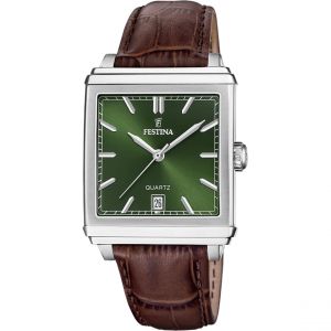 Festina Montre Homme On The Square - F20681-7 Bracelet Cuir Marron