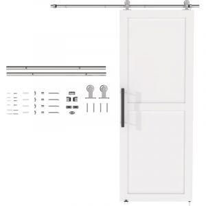 Homcom Rail porte coulissante 1,52 m avec quincaillerie - kit de rail pour porte coulissante 80Kg - acier inox