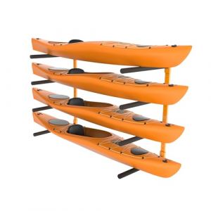 Porte-Kayak - Vevor - 1168 × 850 × 45 Mm,Support Pour 4 Kayaks Porte-Kayak,Avec Bras Rembourrés Réglables,Charge De 181,4 Kg