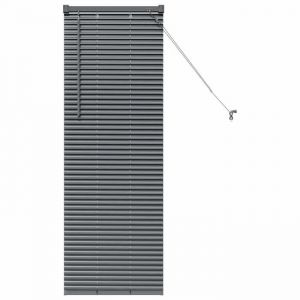 VidaXL Store De Fen&ecirc;tre Avec Des Rideaux Manuel Gris Fonc&eacute; Aluminium