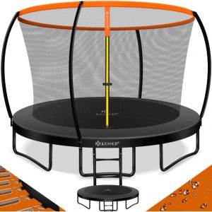 KESSER Trampoline de 305 cm de diamètre | Certifié TÜV Rheinland GS | Trampoline de Jardin pour Enfants jusqu'à 150 kg | Kit Complet avec Filet de sécurité, échelle, Housse de Bord et Accessoires