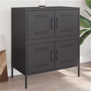 VidaXL Buffet noir 68x39x79 cm acier, armoire, placard, buffet haut, armoire latérale, armoire de rangement, organisateur de maison, buffet de salon