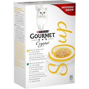 Image de Purina Gourmet Crystal Soup - Soupes en sachets pour chat : poulet et légumes (4 x 40 g)