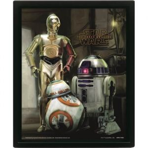 Pyramid Posters Poster cadre 3D lenticulaire Star Wars - The Force Awakens Droids