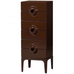 M&S Chiffonnier 6 tiroirs 44x45x120 cm en bois coloris chocolat