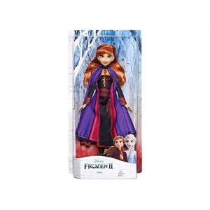 Coffret poupée reine des neiges ii : anna robe violet - disney - collection poupee mannequin - set fille + 1 carte animaux