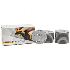 Mirka Iridium Soft Disques abrasifs &Oslash; 77 mm/Grain P1500 / autoagrippant Multifit / 20 pi&egrave;ces/Abrasifs &agrave; base de mousse pour un pon&ccedil;age &agrave; sec pr&eacute;cis, pon&ccedil;age de vernis, finition