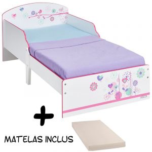 Worlds Apart Lit enfant Fleurs et Oiseaux + Matelas