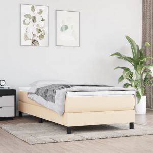 VidaXL Matelas de lit à ressorts ensachés Crème 90x200x20 cm Tissu