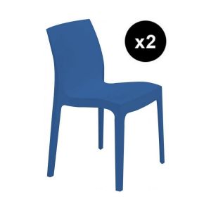 Lot de 2 Chaises Design Bleue Istanbul