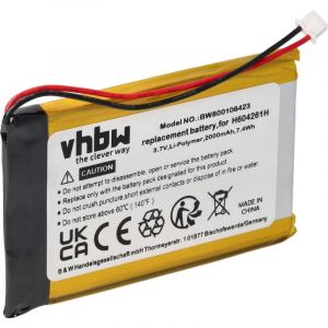 Vhbw 1x Batterie remplacement pour Bushnell H604261H pour GPS, appareil de navigation (2000mAh, 3,7V, Li-polym&egrave;re)