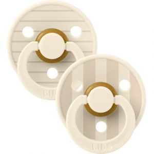 Lot de 2 Tétines Rondes Bibs Studio Pin Ivory Vanilla Mix - 0/6 Mois