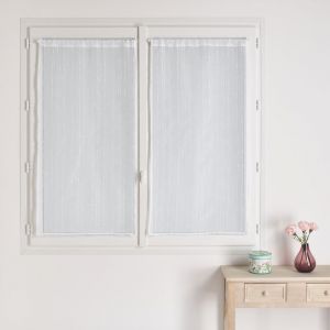 Homemaison Com Paide de Vitrages Droits &ndash; Vitrage en Fils Flamm&eacute;s &ndash; Vitrage Occultant &ndash; Vitrage Blanc &ndash; Vitrage 60X120