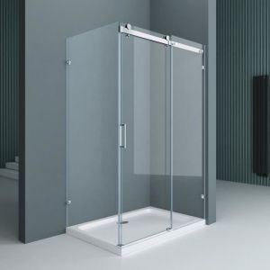 Cabine de douche pare douche design prof x larg x haut 100x105x195cm Rav17-2 avec 4 points d attache verre de securite de 8 mm transparent et son