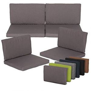 Beo Lounge Set de Coussins Monaco | 8 Coussins d'extérieur résistants aux intempéries & imperméables | Coussins d'assise | Convient aux Meubles de Salon Allibert | Coussin Grand en Gris