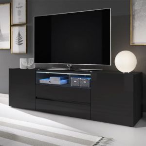 Selsey - bros - Meuble tv - Noir mat / Noir brillant