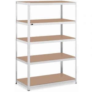 Étagère charge lourde étagère métallique étagère d'atelier 120 x 60 x 180 cm supporte 5 x 150 kg robuste garage atelier outils gris 14_0005177