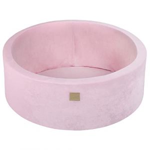 Meowbaby Piscine À Balles Pour Bébé - Rond 90x30cm Piscine A Balle Pour Enfant Sans Balle, Velours, Rose Poudré