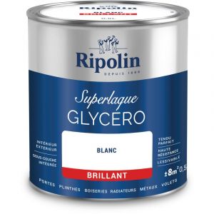 Ripolin Peinture Couleur Superlaque Glycéro 2en1 Brillant - 2L - Blanc