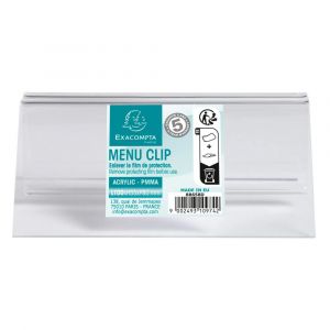 Exacompta Lot de 50 Porte-carte clip L100mm - Cristal
