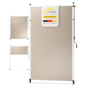 Sol Royal Store Balcon Sans Percage 150x310cm – Store Vertical Exterieur Pergola Etanche Protection Visuelle & Solaire – Beige KM5