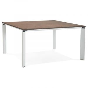 Image de Table de Bureau Design "Loina" 140cm Noyer & Blanc Prix