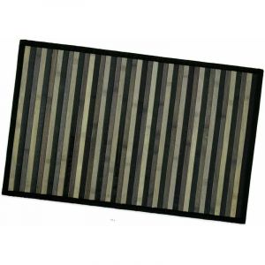 Emmevi Mv S.p.a. - Tapis en Bois de Bambou Cuisine Salle de Bain Chambre Anti-d&eacute;rapant Petit D&eacute;jeuner Napperon Noir - 40x65 cm
