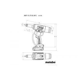 Metabo Rivet de la batterie Nurspun nmp 18 ltx bl M10 | Sans batterie sans chargeur