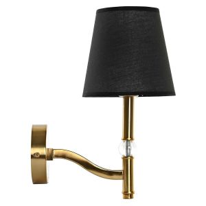 Wadiga Applique murale métal doré et abat-jour noir 15x23x31cm