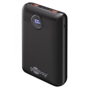 Goobay Power Bank Compacte 20.000 mAh - pratique et peu encombrant avec 20.000 mAh, parfait pour voyager (65869)