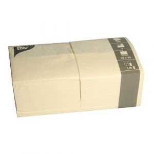 Image de Papstar Serviette bistrot, 330 x 330 mm, 3 couches, crème - Lot de 2