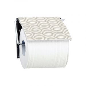 Image de MSV Porte Rouleau Papier Wc Mural PS & Acier chromé Wave Beige - Beige