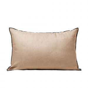 Housse de coussin 40x60 cm Sable et bourdon noir en Lin