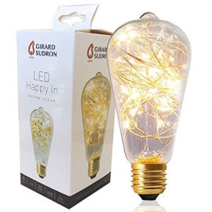 Girard sudron 16021-LED Goutte ST64 Ampoule Filament Fil Cuivre E27 ES Culot à Vis LED Blanc Chaud 1,5 W